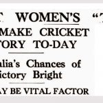 The Beginning of Women’s International Cricket